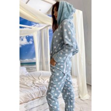 Пижама кигуруми West с карманом на "попе" флис Размер L , Блакитний з кружечками Пижама кигуруми West с карманом на "попе" флис Размер L , Блакитний з кружечками