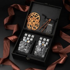 Подарочный набор камни для виски темная Original + 2шт Бокал Bohemia Glacier 350 мл + Коробка деревянная + мешочек + щипцы Подарочный набор камни для виски темная Original + 2шт Бокал Bohemia Glacier 350 мл + Коробка деревянная + мешочек + щипцы