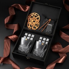 Подарочный набор камни для виски темная Original + 2шт Бокал Bohemia Crack 310 мл + Коробка деревянная + мешочек + щипцы Подарочный набор камни для виски темная Original + 2шт Бокал Bohemia Crack 310 мл + Коробка деревянная + мешочек + щипцы