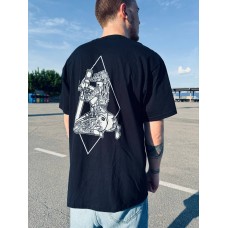 Мужская классическая футболка с принтом Девушка с минометом Sunset Goons uwest, черный, Размер L