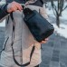 Мужская Стильная слинг-сумка, uwest из натуральной кожи, Черная Мужская Стильная слинг-сумка, uwest из натуральной кожи, Черная