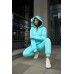 Женский комбинезон с ушами uwest, спортивный теплый костюм на флисе, бирюзовый, Размер XL Женский комбинезон с ушами uwest, спортивный теплый костюм на флисе, бирюзовый, Размер XL