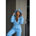 Женский комбинезон с ушами uwest, спортивный теплый костюм на флисе, голубой, Размер XL Женский комбинезон с ушами uwest, спортивный теплый костюм на флисе, голубой, Размер XL