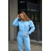 Женский комбинезон с ушами uwest, спортивный теплый костюм на флисе, голубой, Размер XL Женский комбинезон с ушами uwest, спортивный теплый костюм на флисе, голубой, Размер XL