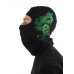Балаклава Летняя Dragon snake uwest, черного цвета с зеленым принтом, универсальная