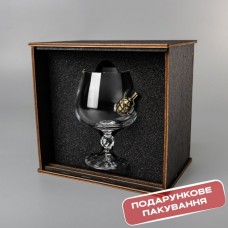Коньячный бокал с лимонкой + деревянная коробка, uwest