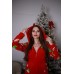 Женская пижама с карманом на попе, Снежинка Новогодняя uwest, кигуруми (пожама) Mimi Pijamoni, Красная, Размер S
