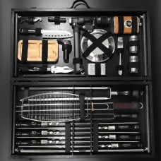 2в1 Шашлычный набор шампуров в кейсе + Стол трансформер uwest + гравировка + мангал ,подарок мужу, куму, брату, другу G018