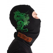 Балаклава Летняя Dragon snake uwest, черного цвета с зеленым принтом, универсальная